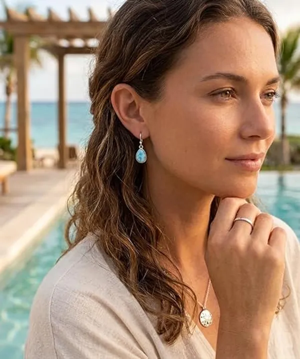 JUS_Natural_Larimar_Gemstone_Drop_Dangle_Leverback_Earrings_925_Sterling_Silver_for_Women_Blue_Teardrop_Vintage_Boho_Handmade_Beauty_Personalized_Hypoallergenic_Wedding_Jewelry