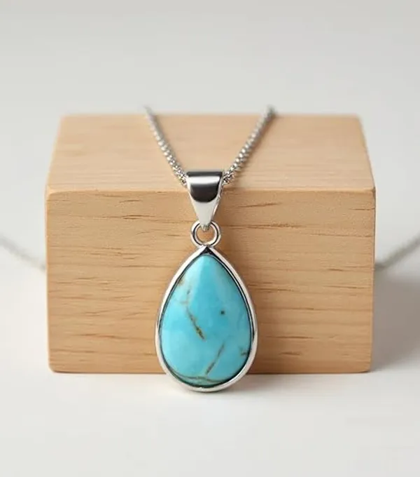 JUS_Natural_Turquoise_Teardrop_Pendant_With_Cable_Chain_925_Sterling_Silver_Handmade_Blue_Turquoise_Cabochon_Gemstone_Elegant_Necklace_Jewelry_For_Women