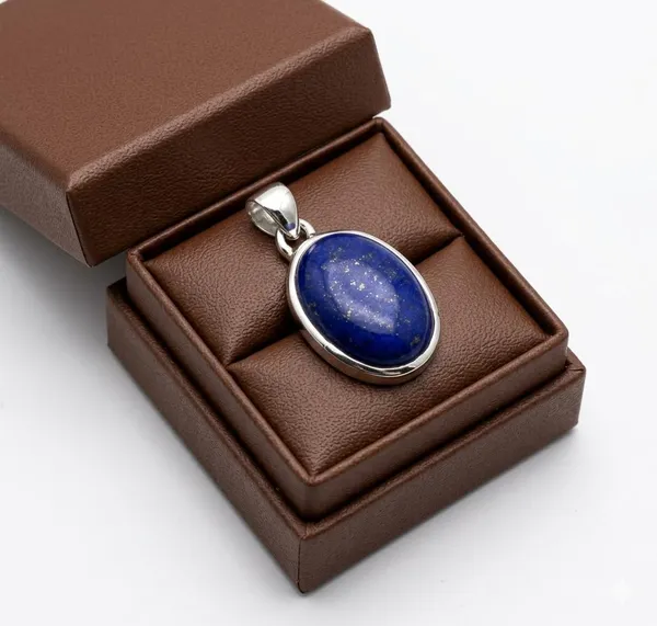 JUS_Natural_Lapis_Lazuli_Pendant_Necklace_For_Women_&_Men_In_925_Sterling_Silver_Genuine_Cabochon_Oval_Blue_Gemstone_Vinatge_Handmade_Boho_Statement_December_Birthstone_Pendant_Wedding_Anniversary_Birthday_Jewelry