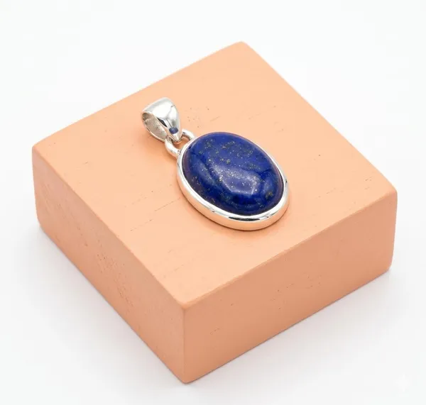 JUS_Natural_Lapis_Lazuli_Pendant_Necklace_For_Women_&_Men_In_925_Sterling_Silver_Genuine_Cabochon_Oval_Blue_Gemstone_Vinatge_Handmade_Boho_Statement_December_Birthstone_Pendant_Wedding_Anniversary_Birthday_Jewelry
