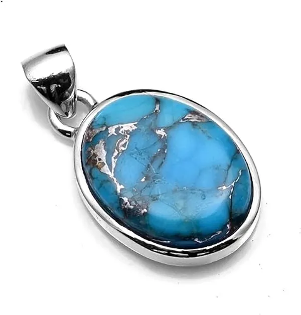 JUS_Natural_Turquoise_Stone_Pendant_925_Sterling_Silver_Handmade_Oval_Blue_Turquoise_Necklace_Charm_Genuine_Gemstone_Jewelry_for_Women_Boho_Ethnic
