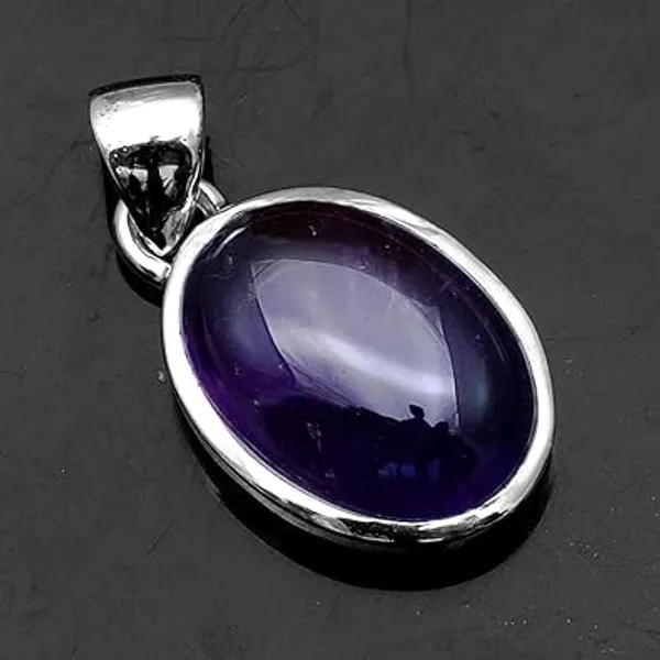 JUS_Natural_Amethyst_Pendant_925_Sterling_Silver_Handmade_Oval_Purple_Amethyst_Necklace_Charm_Genuine_Gemstone_Jewelry_for_Women_Boho_Ethnic
