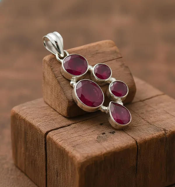 Natural_Ruby_Gemstone_Multi-Stone_Pendant_925_Sterling_Silver_Handmade_Faceted_Ruby_Statement_Jewelry