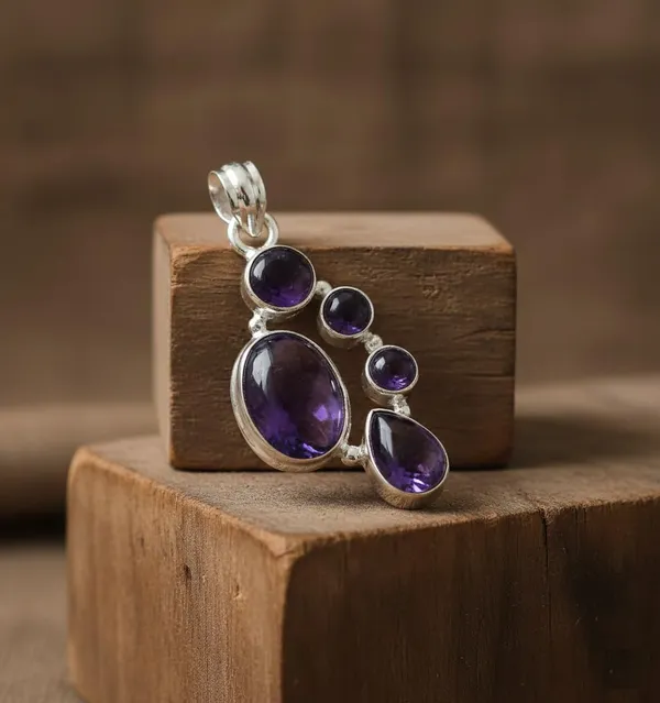 Natural_Purple_Amethyst_925_Sterling_Silver_Pendant_for_Women_Handmade_Multi-Stone_Healing_Gemstone_Necklace_February_Birthstone