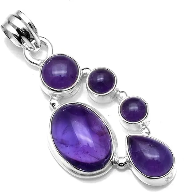 Natural_Purple_Amethyst_925_Sterling_Silver_Pendant_for_Women_Handmade_Multi-Stone_Healing_Gemstone_Necklace_February_Birthstone