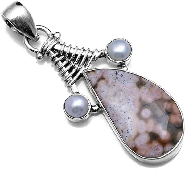JEWEL_UP_BY_SARITA_Natural_Ocean_Jasper_Pendant_925_Sterling_Silver_Genuine_Jasper_Teardrop_Stone,_Handmade_Artisan_Jewelry