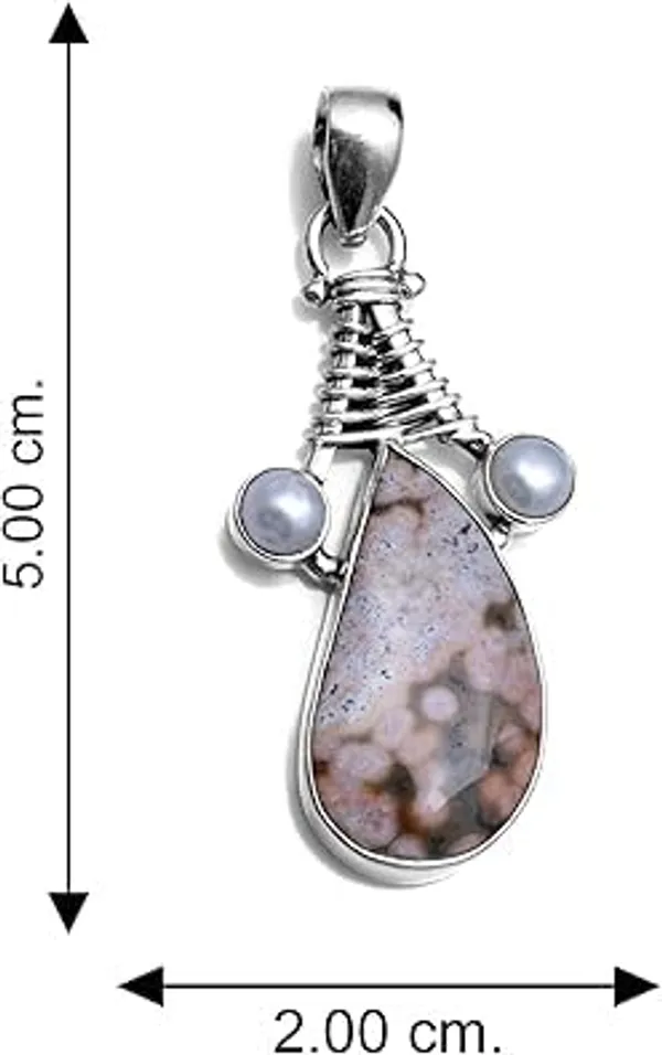 JEWEL_UP_BY_SARITA_Natural_Ocean_Jasper_Pendant_925_Sterling_Silver_Genuine_Jasper_Teardrop_Stone,_Handmade_Artisan_Jewelry