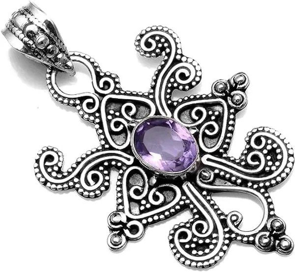 JEWEL_UP_BY_SARITA_JUS_925_Sterling_Silver_Natural_Amethyst_Pendant_for_Women_Handcrafted_Vintage_Filigree_Design_Purple_Amethyst_Gemstone_Statement_Necklace_Pendant