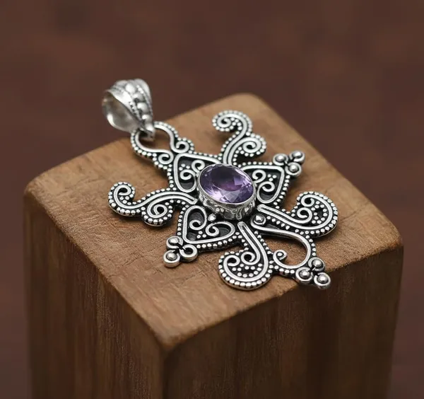 JEWEL_UP_BY_SARITA_JUS_925_Sterling_Silver_Natural_Amethyst_Pendant_for_Women_Handcrafted_Vintage_Filigree_Design_Purple_Amethyst_Gemstone_Statement_Necklace_Pendant