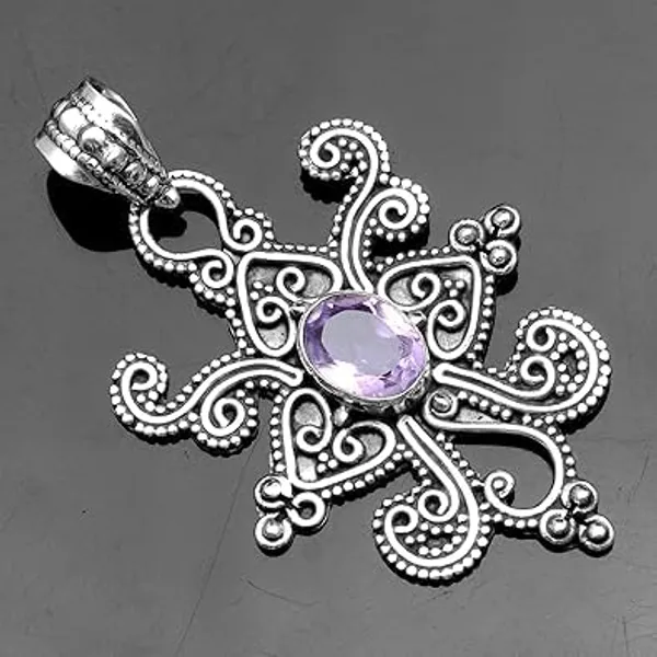 JEWEL_UP_BY_SARITA_JUS_925_Sterling_Silver_Natural_Amethyst_Pendant_for_Women_Handcrafted_Vintage_Filigree_Design_Purple_Amethyst_Gemstone_Statement_Necklace_Pendant