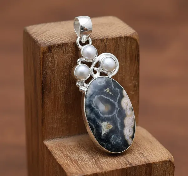 JEWEL_UP_BY_SARITA_925_Sterling_Silver_Natural_Ocean_Jasper_Pendant_Handcrafted_Oval_Gemstone_Jewelry_Unique_Earth-Tone_Statement_Pendant