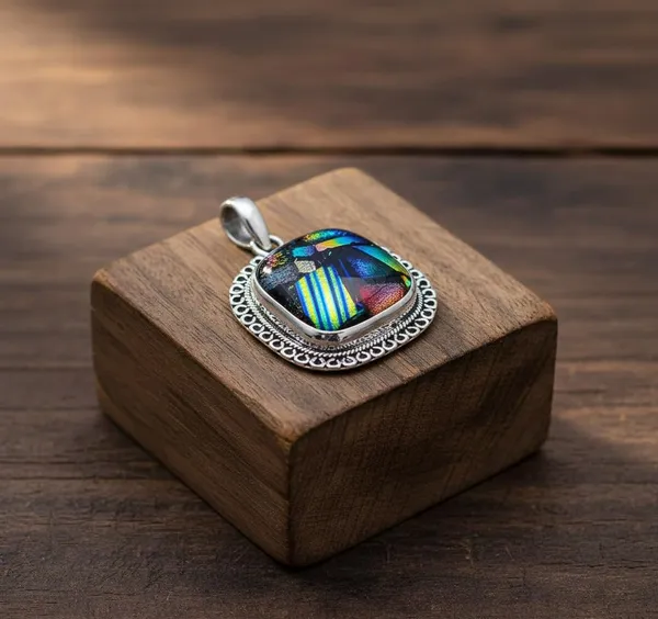 Natural_Dichroic_Glass_Gemstone_Pendant__Silver_Premium_Necklace_For_Women
