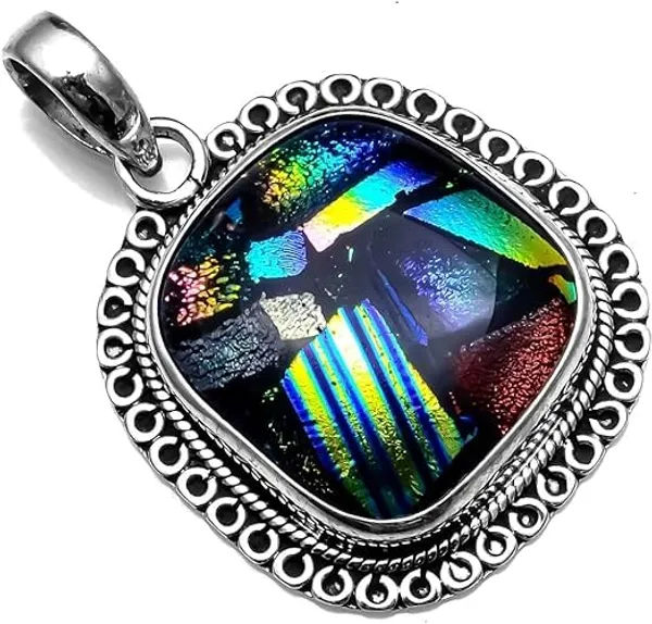 Natural_Dichroic_Glass_Gemstone_Pendant__Silver_Premium_Necklace_For_Women