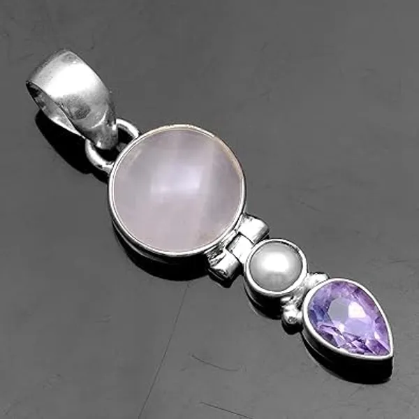 Natural_Rose_Quartz_Pearl_&_Amethyst_Pendant_Handmade_Multi-Gemstone_Silver_Necklace_Pendant_Genuine_Healing_Crystals_Luxury_Artisan_Jewelry