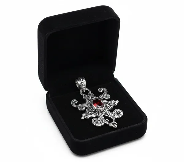 JEWEL_UP_BY_SARITA_925_Sterling_Silver_Natural_Garnet_Gemstone_Pendant_for_Women_Handmade_Vintage_Floral_Design_January_Birthstone_Red_Garnet_Jewelry_Present