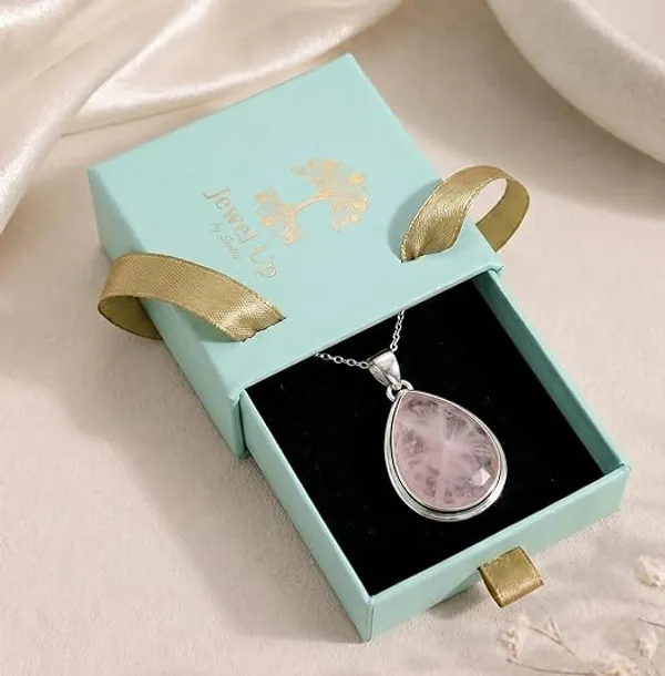 JUS_Pear_Shape_Rose_Quartz_Pendant_Necklace_in_925_Sterling_Silver_Elegant_Pink_Teardrop_Gemstone,_Fine_Dainty_Jewelry_for_Women