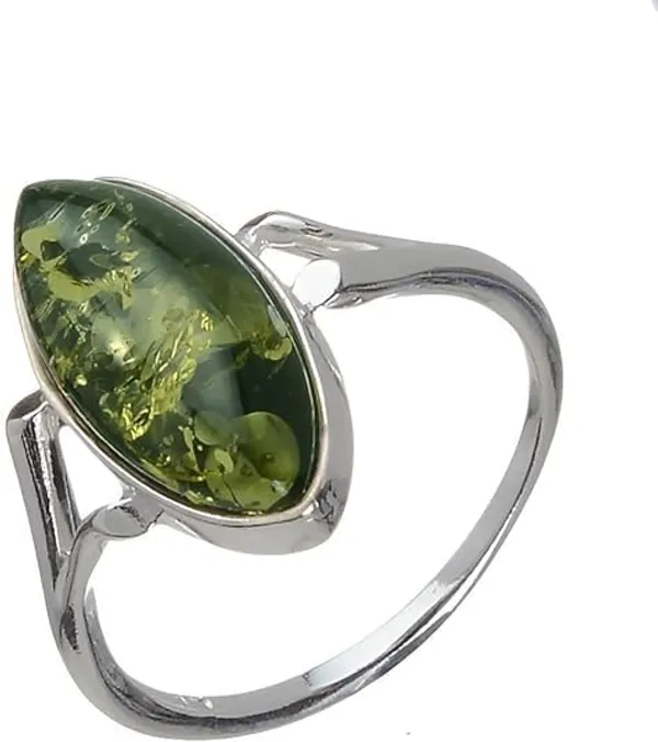 JEWEL_UP_BY_SARITA_Green_Amber_Gemstone_Ring_Handmade_Sterling_Silver_Ring_Marquise_Shape_Amber_Statement_Ring_Minimalist_Crystal_Jewelry_Adjustable_Gemstone_Ring