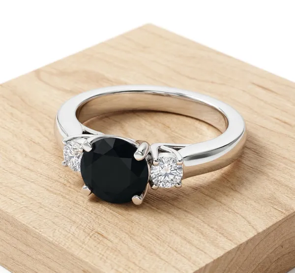 Black_And_Silver_Premium__Gemstone_Ring_For_Women