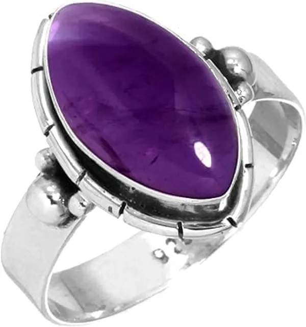 JEWEL_UP_BY_SARITA_Natural_Amethyst_Gemstone_Ring_for_Women_&_Men_Oval_925_Sterling_Silver_Handmade_Statement_Ring_February_Birthstone_Jewelry