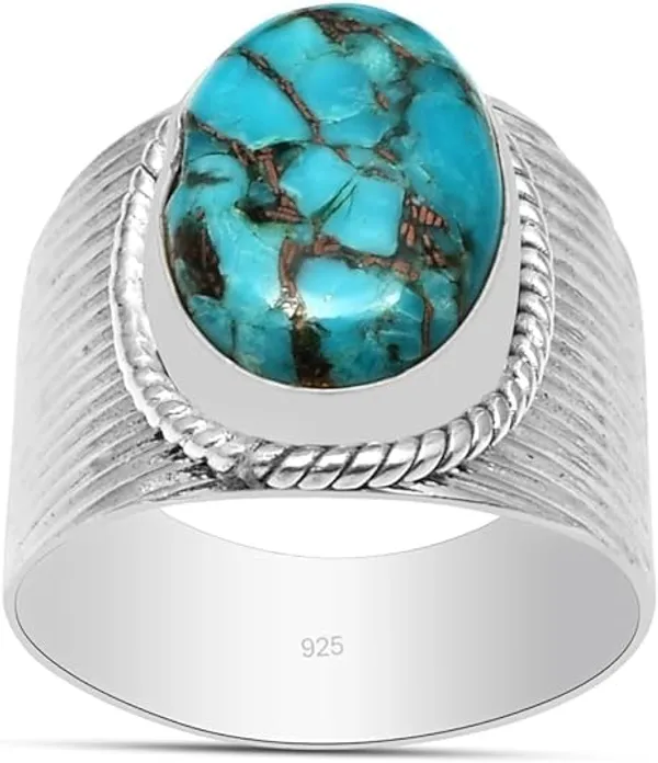 Natural_Turquoise_Sterling_Silver_Ring_for_Men_&_Women_–_925_Silver_Handmade_Statement_Ring_with_Oval_Blue_Turquoise_Gemstone