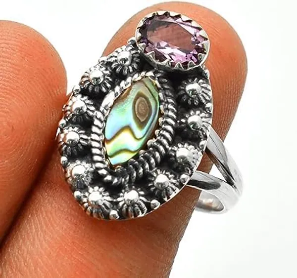 Natural_Abalone_Shell_Ring_925_Sterling_Silver_Handmade_Bohemian_Statement_Ring_Oxidized_Silver_Jewelry_for_Women