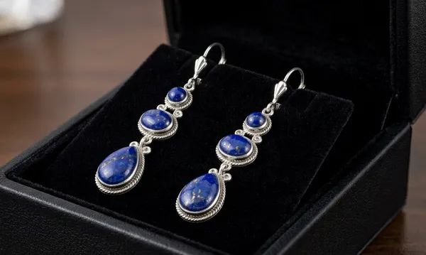 Lapis_Lazuli_Dangle_Earrings_for_Women,_Sterling_Silver_Drop_Earrings,_Handmade_Blue_Gemstone_Earrings,_Vintage_Boho_Teardrop_Statement_Jewelry_Gift_for_Her