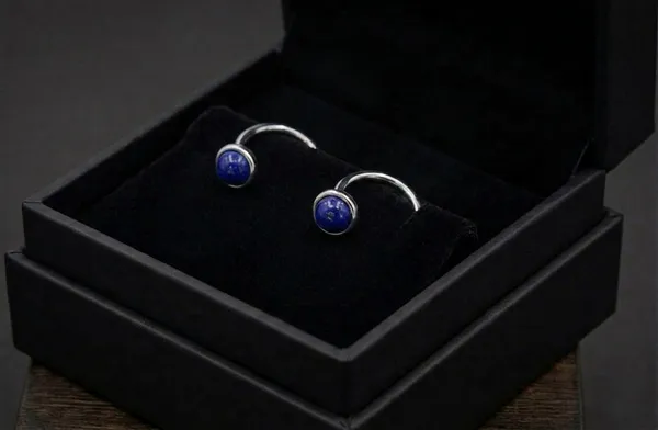 Lapis_Lazuli_Open_Hoop_Earrings_for_Women,_Sterling_Silver_Tone_Minimalist_Gemstone_Earrings,_Handmade_Blue_Stone_Hoop_Earrings,_Lightweight_Everyday_Jewelry_Gift_for_Her