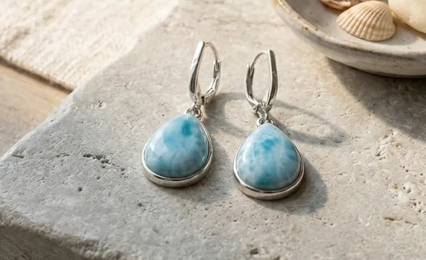 Larimar_Teardrop_Drop_Earrings_for_Women_Purple_Gemstone_Dangle_Earrings_in_Silver_Tone_Setting_Elegant_Pear_Shape_Leverback_Earrings_for_Weddings_&_Everyday_Wear