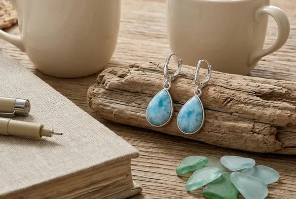 Larimar_Teardrop_Drop_Earrings_for_Women_Purple_Gemstone_Dangle_Earrings_in_Silver_Tone_Setting_Elegant_Pear_Shape_Leverback_Earrings_for_Weddings_&_Everyday_Wear