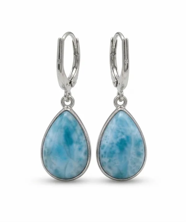 Larimar_Teardrop_Drop_Earrings_for_Women_Purple_Gemstone_Dangle_Earrings_in_Silver_Tone_Setting_Elegant_Pear_Shape_Leverback_Earrings_for_Weddings_&_Everyday_Wear
