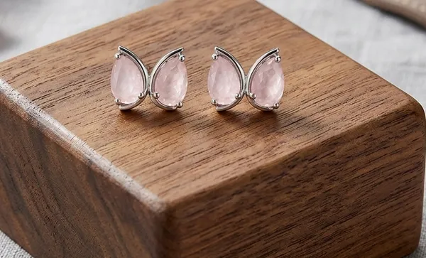 Pink_Gemstone_Stud_Earrings_for_Women,_Pear_Shape_Faceted_Stone_Earrings,_Silver_Plated_Designer_Studs,_Elegant_Jewelry_Gift_for_Girls_&_Women