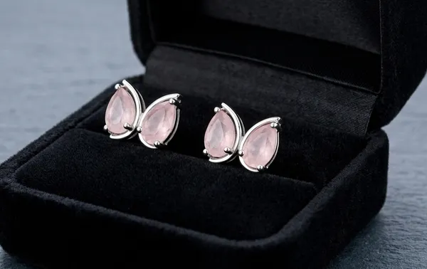 Pink_Gemstone_Stud_Earrings_for_Women,_Pear_Shape_Faceted_Stone_Earrings,_Silver_Plated_Designer_Studs,_Elegant_Jewelry_Gift_for_Girls_&_Women