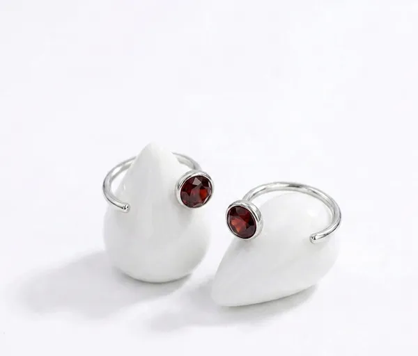 Sterling_Silver_Garnet_Hoop_Earrings_for_Women_–_Open_Cuff_Hoop_Earrings_with_Round_Red_Gemstone,_Minimalist_January_Birthstone_Jewelry,_Elegant_Everyday_Earrings_Gift_for_Her