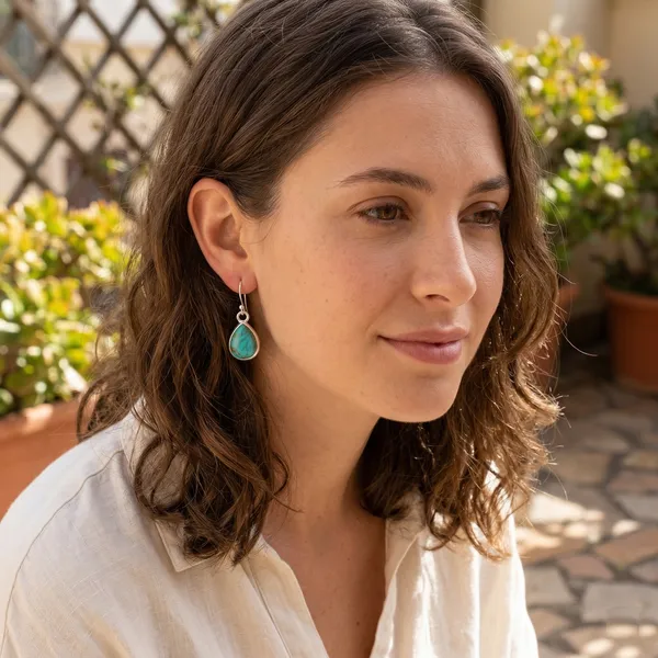 Turquoise_Pear_Shape_Stud_Earrings_Bezel_Set_Handmade_Gemstone_Jewelry_For_Women