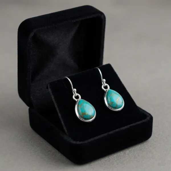 Turquoise_Pear_Shape_Stud_Earrings_Bezel_Set_Handmade_Gemstone_Jewelry_For_Women