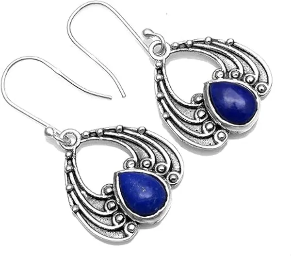 925_Sterling_Silver_Handmade_Dangle_Drop_Earrings_with_Natural_Lapis_Lazuli_Boho_Vintage_Filigree_Statement_Jewelry_for_Women