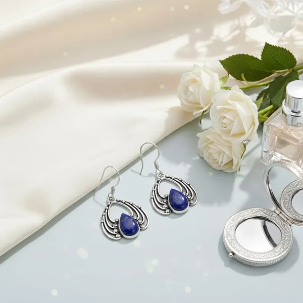 925_Sterling_Silver_Handmade_Dangle_Drop_Earrings_with_Natural_Lapis_Lazuli_Boho_Vintage_Filigree_Statement_Jewelry_for_Women