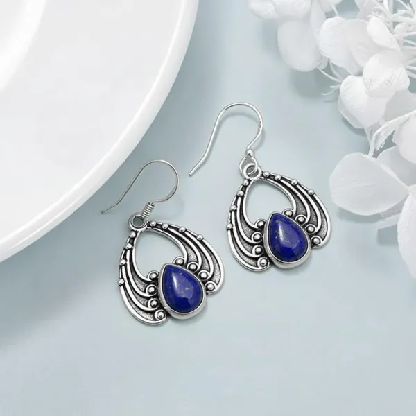 925_Sterling_Silver_Handmade_Dangle_Drop_Earrings_with_Natural_Lapis_Lazuli_Boho_Vintage_Filigree_Statement_Jewelry_for_Women