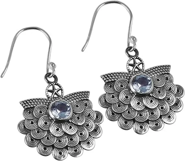 925_Sterling_Silver_Filigree_Dangle_Earrings_with_Natural_Gemstones_Handmade_Boho_Oxidized_Silver_French_Wire_Earrings_for_Women