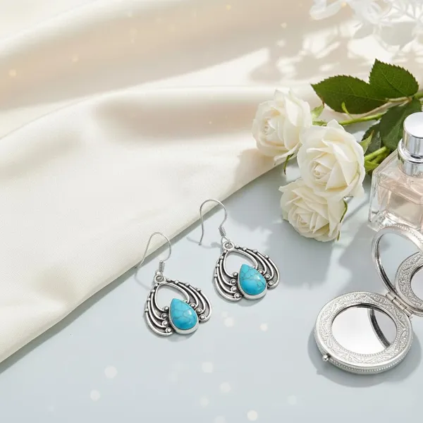 925_Sterling_Silver_Handmade_Dangle_Drop_Earrings_with_Natural_Turquoise_Boho_Vintage_Filigree_Statement_Jewelry_for_Women