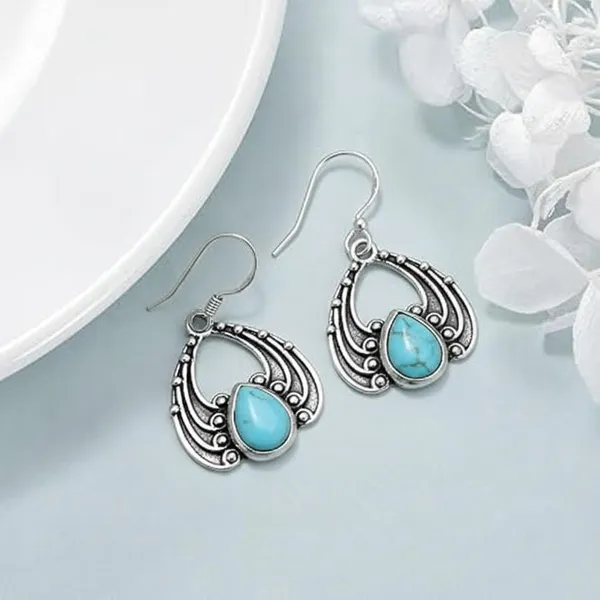 925_Sterling_Silver_Handmade_Dangle_Drop_Earrings_with_Natural_Turquoise_Boho_Vintage_Filigree_Statement_Jewelry_for_Women