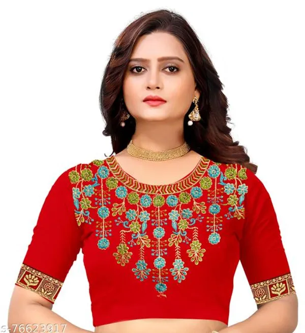 Kolva_Creation_Womens_Chinon_Mirror_Work_Bordered_Crushed_Saree_With_Blouse_Piece_Rama