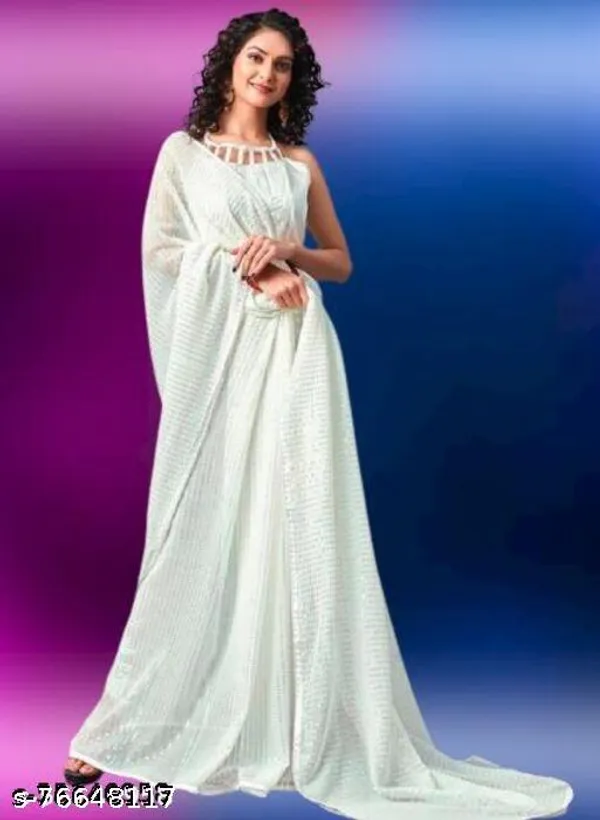 Designer_Sky_Partywear_Saree_With_White_Sequin_Flowers