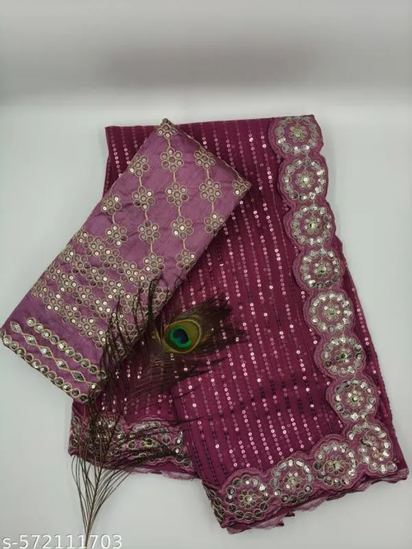 Stylish_Georgette_Sequance_Work_Saree_With_Designer_Blouse_Festive_Party_Wear