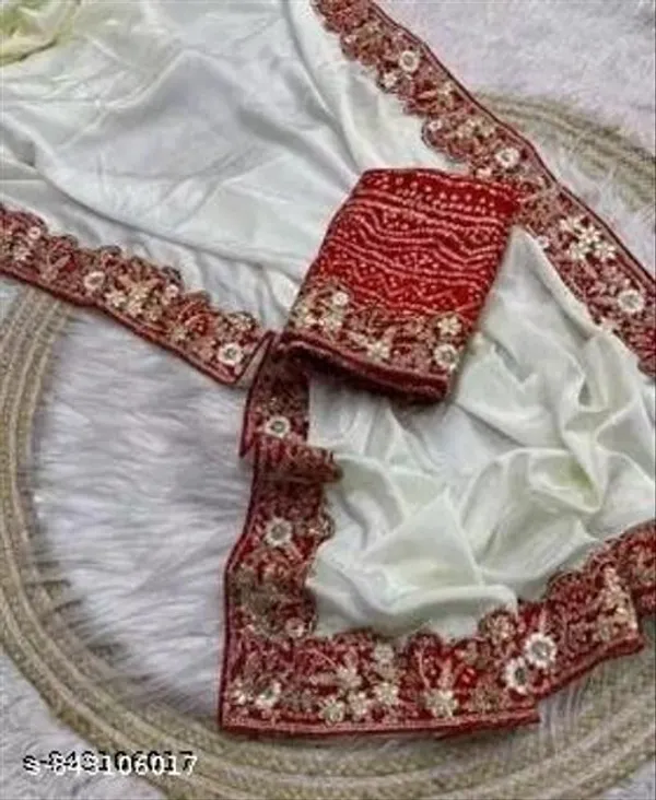 Premium_Mirror_Work_Saree_In_Georgette_Fabric_With_Matching_Blouse_Piece