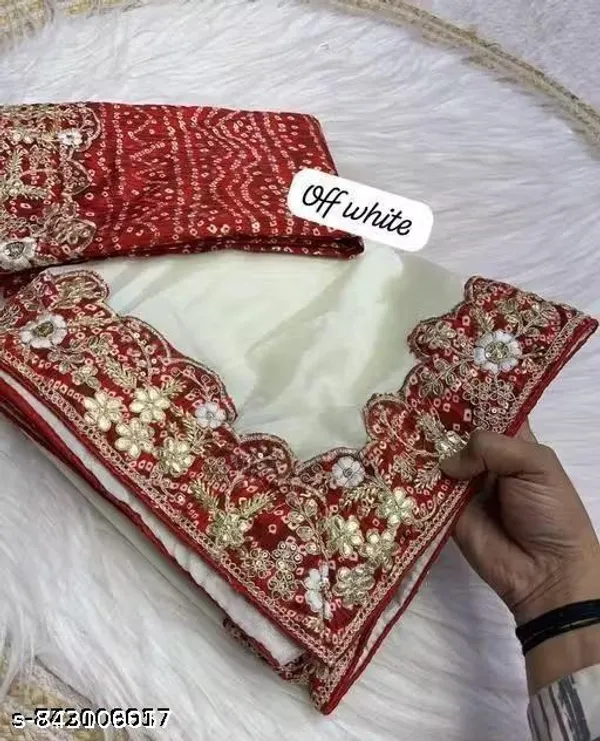 Premium_Mirror_Work_Saree_In_Georgette_Fabric_With_Matching_Blouse_Piece