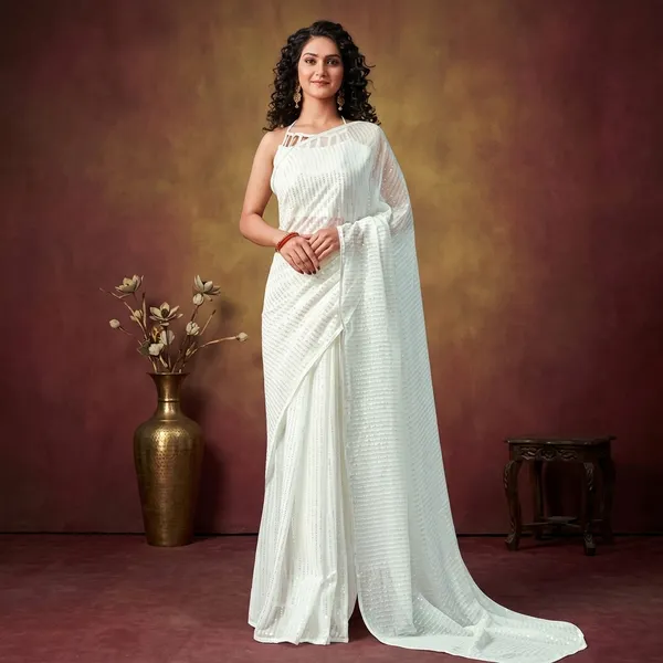 Designer_Sky_Partywear_Saree_With_White_Sequin_Flowers