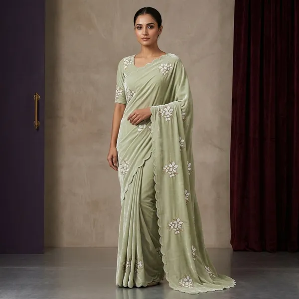 Kolva_Creation_New_Letest_Leriya_Zari_Sattin_Lining_Pattern_With_Sequance_Work_Velvet_Lace_Blouse
