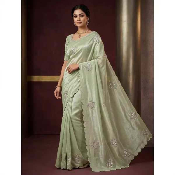 Womens_Georgette_Saree_With_Blouse_Piece_Black_Party_Wear_Saree