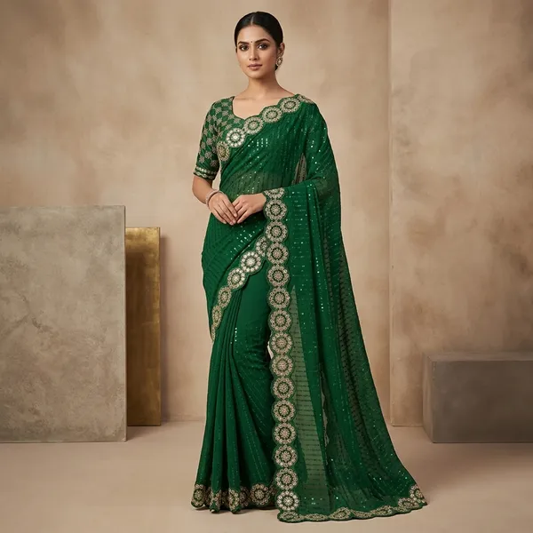 Kc_Latest_Sequance_Work_Saree_Design_Lightweight_Elegant_For_Festive_Wear_Black